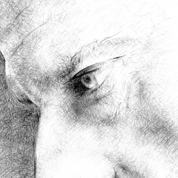 Luigi Oldani - Autoritratto - 2016, matita su carta, cm 19x19