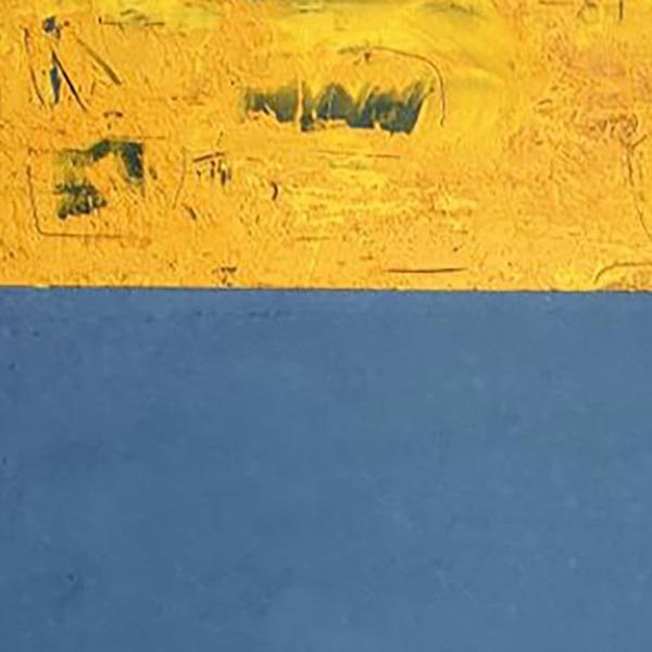 Giuseppe Albergoni - Paesaggio senza cielo - maggio 2021, tempera, inchiostro,carta abrasiva su laminato, cm 38x47