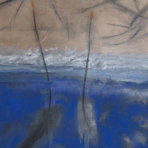 Raffaele Sicignano - Tocchi di blu. Aria - tecnica mista su carta, cm 24x29