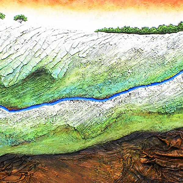 Mario Paschetta - Terre di Toscana - 2011, tecnica mista su tela, cm 160x224
