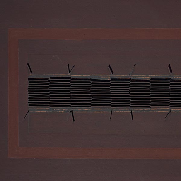 Rinaldo Pigola - In bruno - 1976, polimaterico su faesite, cm. 70x100