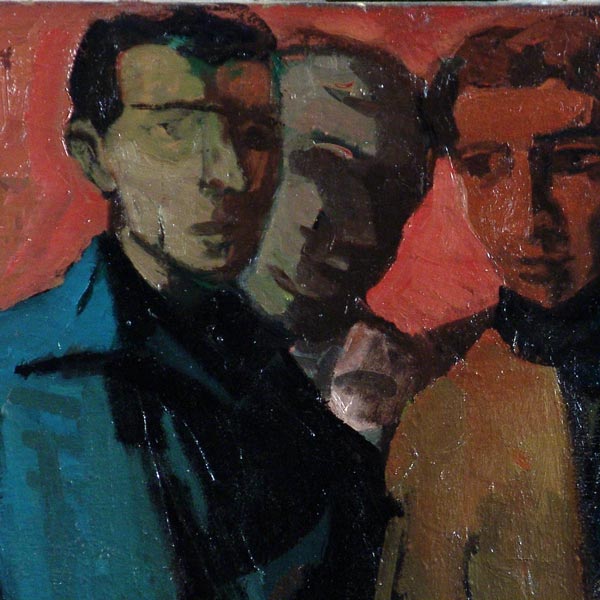 Erminio Maffioletti - Quattro uomini - metà anni ’40, olio su tela, cm 72x88