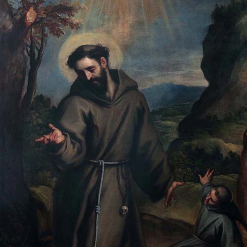 Palma il Giovane (Negretti Jacopo) - San Francesco d’Assisi riceve le stimmate - olio su tela, 215 × 118 cm Bianzano, San Rocco  Restauro affidato da Fondazione Creberg a Francesca Ravelli con la collaborazione di Sara Offredi Analisi scientifiche: Vincenzo Gheroldi (Anno 2019)