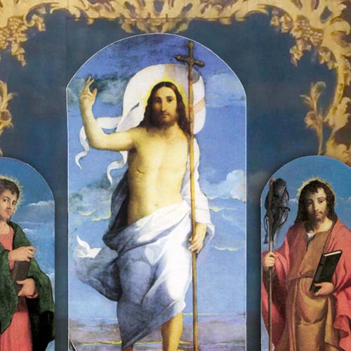 Palma il Vecchio (Negretti Jacopo) - Polittico della Ressurezione di Cristo - olio su tavola, 190 × 73 cm
 Serina, Santa Maria Annunciata
 Restauro affidato da Fondazione Creberg a Eugenia De Beni in collaborazione con Fabiana Maurizio (per la parte pittorica), Leone Algisi, Ciro Castelli (per i supporti lignei)
 (Anno 2013-2015)
 