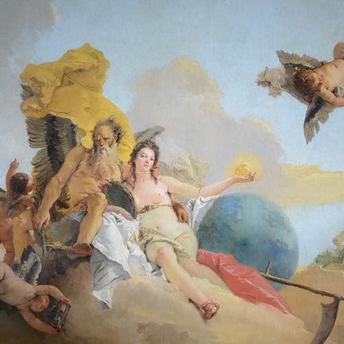 Tiepolo Giambattista - La Verità svelata dal Tempo - olio su tela, 254 × 340 cm Vicenza, Musei Civici, Pinacoteca di Palazzo Chiericati Restauro affidato da Fondazione Creberg ad Eugenia De Beni con la collaborazione di Fabiana Maurizio, Marzia Daina e Donatella Borsotti (Anno 2016) 