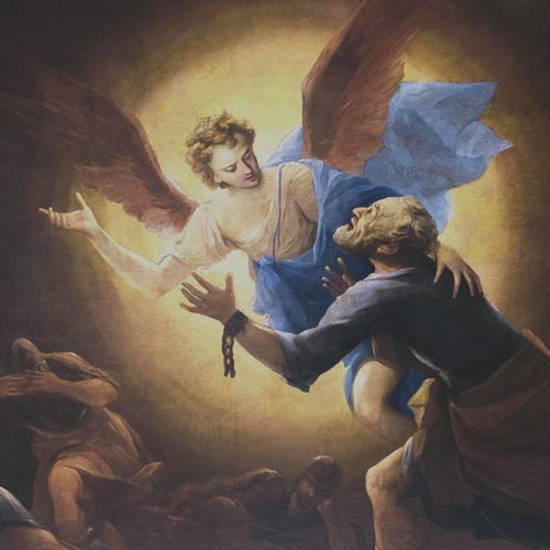 CIFRONDI ANTONIO - Liberazione di San Pietro dal carcere - olio su tela, 300 x 300 cm
 Torre Boldone, San Martino Vescovo
 Restauro affidato da Fondazione Creberg a Gianbattista Marco Fumagalli
 (Anno 2024)