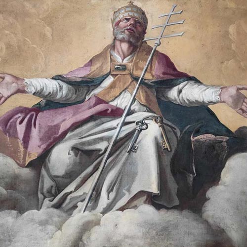 Ceruti Giacomo - San Pietro in gloria - olio su tela, 145 x 220 cm Gandino, Basilica di Santa Maria Assunta Restauro affidato da Fondazione Creberg ad Antonio Zaccaria con la collaborazione di Barbara Vitali (Anno 2023)