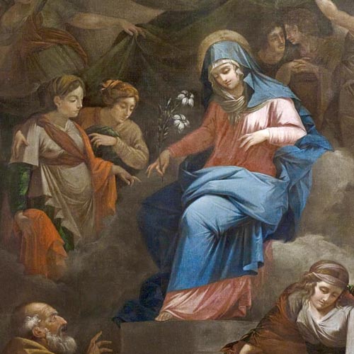 Comerio Filippo - La Vergine con San Martino e Santa Margherita - olio su tela, 335,5 x 223,5 cm Torre Boldone, San Martino Restauro affidato da Fondazione Creberg a Gianbattista Marco Fumagalli (Anno 2023) 