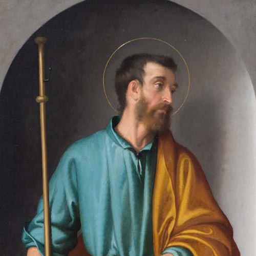 Moroni Giovan Battista - San Giacomo - Polittico di Ranica - olio su tela, 135 × 57 cm Ranica, Sette Fratelli Martiri Restauro affidato da Fondazione Creberg ad Andrea Lutti con la collaborazione di Sabrina Moschitta (Anno 2013) 